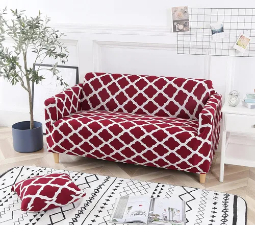 Vista 35 de HOOBUY Funda de sofá estampada, Funda elástica para sillón, funda de sofá biplaza con patrones para sillón con cojines de 2 plazas, Juego de sofá Bd