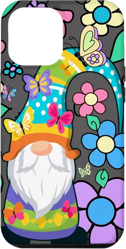 Vista 26 de Floral Daisy Flower Pattern with Butterflies Funny Gnome Case for iPhone 17
