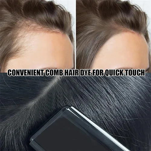 Vista 5 de Cepillo de tinte para el cabello, peine de tinte para el cabello, impermeable y resistente al sudor, palillos de retoque de color de cabello 2 en 1