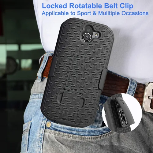 Vista 4 de Kyocera - Funda DuraForce Pro 2, funda Ailiber E6910 con protector de pantalla, clip giratorio para cinturón, soporte de soporte, bolsa a prueba