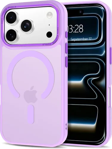 Vista 196 de Anuck - Funda magnética para iPhone 11 compatible con MagSafe, carcasa trasera mate translúcida dura, borde de TPU, delgada, resistente a impactos