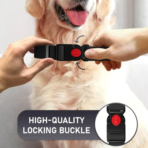 Vista 4 de Collar de perro ajustable con código QR identificación adjunta, fabricado en Estados Unidos, collar de perro resistente al agua con hebilla