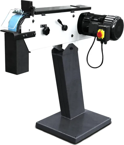 Vista 3 de KAKA INDUSTRIAL Amoladora de banda de 3 pulgadas x 79 pulgadas Motor 4HP 220V, cabeza ajustable, base de hierro fundido Amoladora de banda