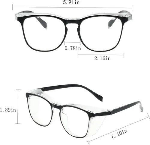 Vista 2 de Gafas de seguridad para hombres, mujeres, enfermeras, antivaho y a la moda, cómodas, con escudos laterales, protección ocular para adultos