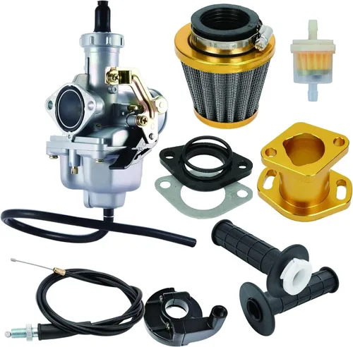 Vista 3 de Carburador PZ27 compatible con Honda XR100 XR100R CRF100F 4 tiempos CG 125CC 150CC 200CC 250CC Colector de admisión CNC filtro de aire de 1.496 in