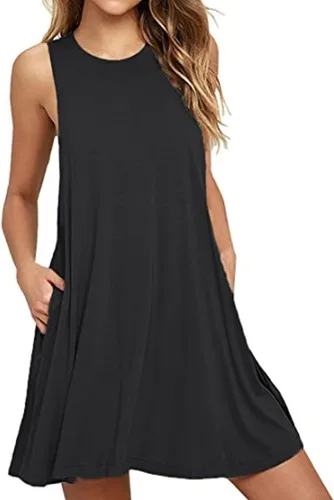 Vista 14 de Vestido de manga corta para mujer con hombros descubiertos y bolsillos 02-Army