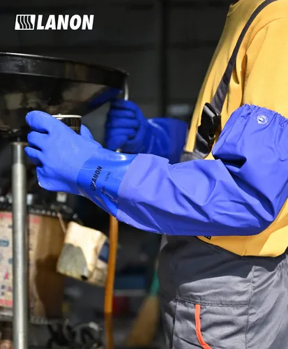 Vista 6 de LANON - Guante de PVC resistente a productos químicos, de 26 pulgadas