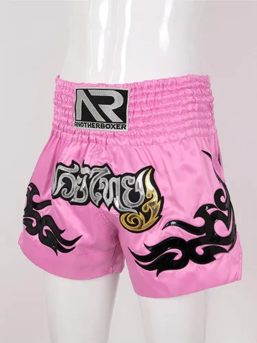 Vista 4 de YONGHS Pantalones cortos de boxeo Muay Thai para hombre y mujer