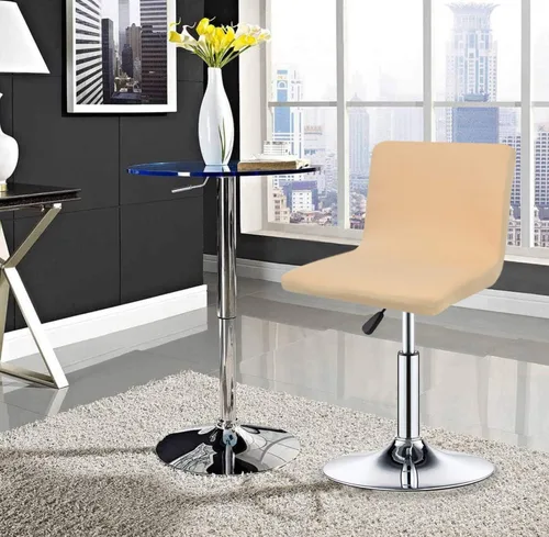 Vista 2 de Deisy Dee Fundas elásticas para silla de respaldo bajo y corto, taburete de bar C114 (beige)