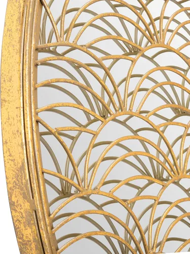 Vista 3 de SAFAVIEH Home Collection Chanti - Espejo decorativo redondo dorado de 30 pulgadas