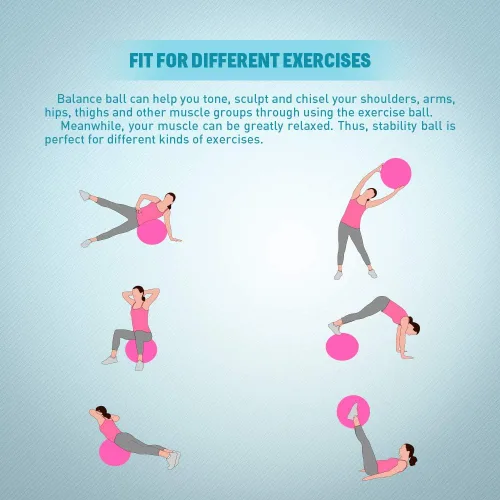 Vista 4 de Forbidden Road Pelota de yoga para entrenamiento, estabilidad, fitness y terapia física con bomba
