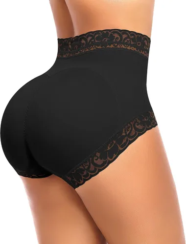 Vista 11 de DERCA Pantalones cortos acolchados de encaje con almohadillas de cadera para realzar los glúteos Beige