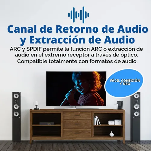 Vista 8 de OREI Extensor HDMI 4K a través de Ethernet, Extensor Balun a través de Cat6/Cat7 con extractor de audio óptico IR hasta 70 metros - Salida en bucle