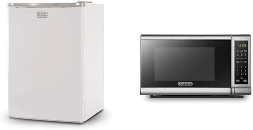 Vista 18 de BLACK+DECKER BCRK25B - Refrigerador compacto Energy Star de una sola puerta con congelador, 2.5 pies cúbicos, negro y horno microondas COMFEE