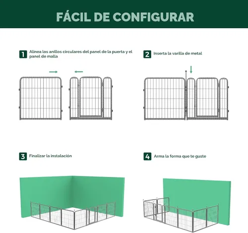 Vista 6 de FXW Aster - Corralito para perros diseñado para patio, 24 pulgadas, 8 paneles