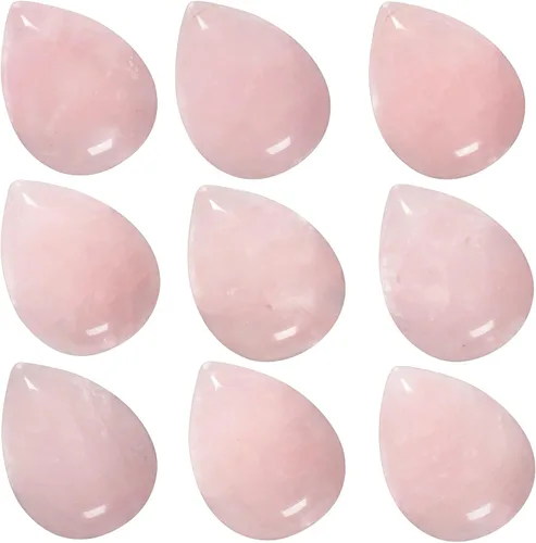 Vista 14 de rockcloud Paquete de 10 piedras planas de cabujón en forma de lágrima para la fabricación de joyas, piedras planas de cristal natural para proyectos