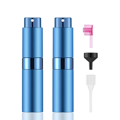 Vista 8 de 30 botellas de perfume atomizador portátiles de 0.3 fl oz, mini botella vacía recargable de colonia, pulverizador líquido de perfume de viaje