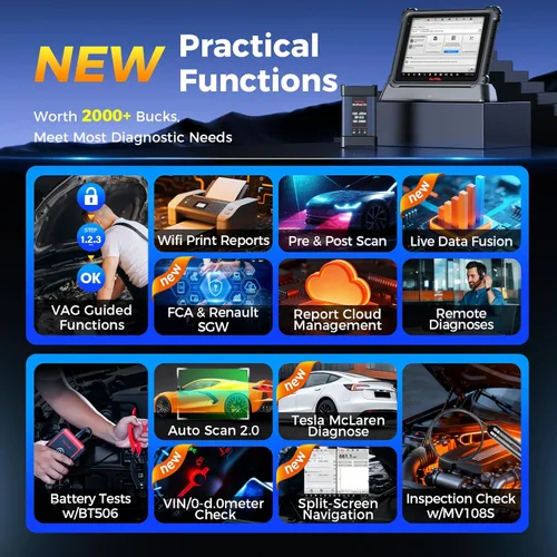 Vista 7 de Autel Escáner MaxiCOM Ultra Lite con MV105S: herramienta inteligente 2026 como MaxiSys Ultra S2, hasta MS909 Elite II Pro MS919, 2 años