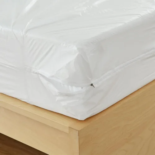 Vista 6 de Protector de colchón de plástico impermeable con cremallera, tamaño individual (39 x 75 pulgadas) y 8 pulgadas de profundidad, funda de cama