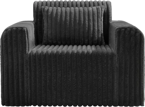 Vista 8 de Hobestluk Sofá Individual de Espuma Sillón Sofá para Espacios Pequeños Sofás Cómodos con Funda Extraíble Sofá Peludo con Almohadas para Sala
