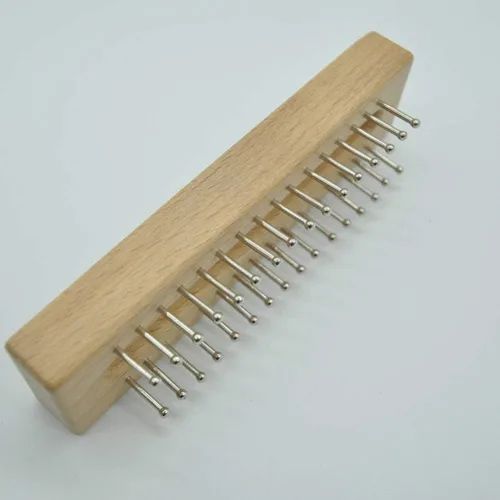 Vista 5 de EXCEART - Telar de tejido de madera de haya maciza con gancho de ganchillo, kit de telar ligero para tejer bufanda y manualidades fáciles de hacer