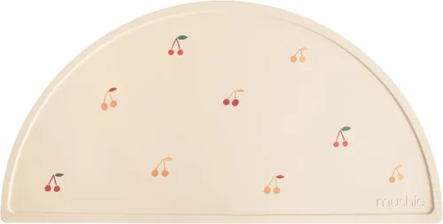 Vista 12 de mushie Mantel individual de silicona para niños, diseño antideslizante sin BPA (margarita negra)