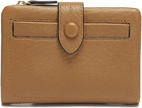 Vista 8 de Monedero para mujer, cartera de piel sintética, monedero para cambio, monedero, Albaricoque