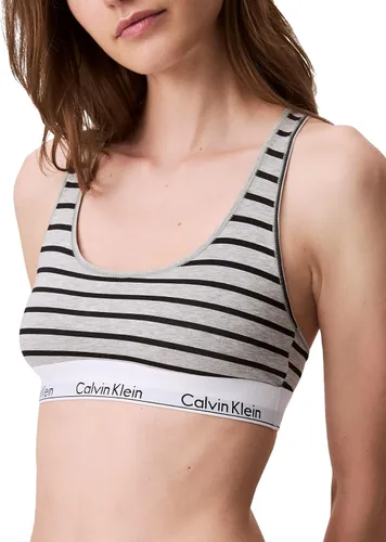 Vista 16 de Calvin Klein Bralette moderno de algodón elástico V-Day sin forro Gris Caliente