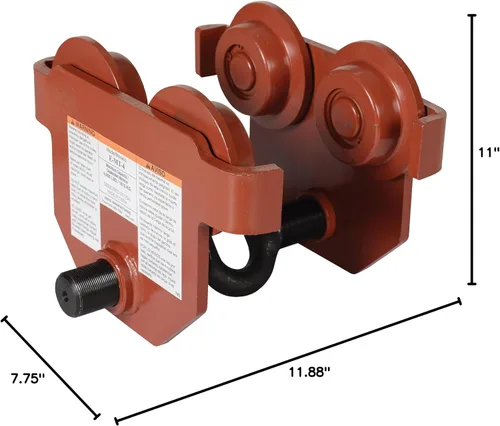 Vista 4 de Vestil E-MT-4 Carretilla manual de acero con ojo de empuje de 4000 libras Capacidad Naranja
