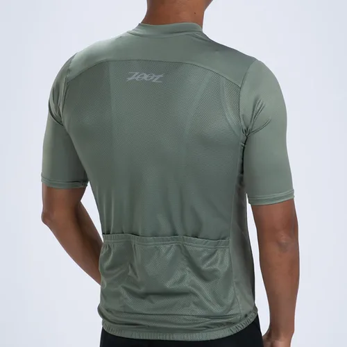 Vista 4 de Zoot Camiseta de ciclismo para hombre, transpirable, de manga corta, absorbe la humedad, 3 bolsillos traseros, tela UPF 30