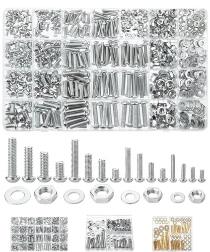 Vista 14 de Mr. Pen - Kit surtido de tuercas y tornillos, 113 piezas, hierro galvanizado M4 M5 M6 Kit de tuercas y pernos métricos surtidos con caja