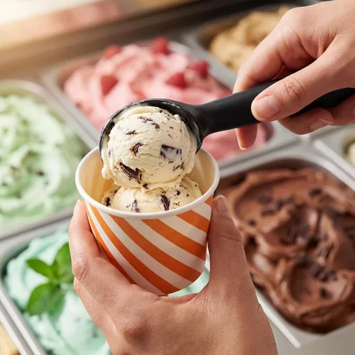Vista 5 de Zeyune 500 vasos de papel para helado, cuencos desechables de 5 onzas para helado de postre, yogur congelado, sarga, aperitivos, sopa, alimentos