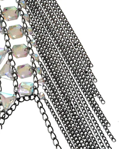 Vista 6 de Cadena de cuerpo sexy para mujer, joyería para la noche, disfraz, collar de hombro Negro - Cadena de hombro