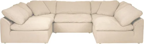 Vista 16 de Sunset Trading Contemporary Puff Collection - Sofá modular con relleno de plumón profundo, 5 piezas, a prueba de manchas, resistente al agua, marrón