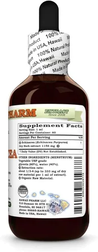 Vista 3 de Hawaii Pharm Extracto sin alcohol de raíz de equinácea, 2 onzas líquidas
