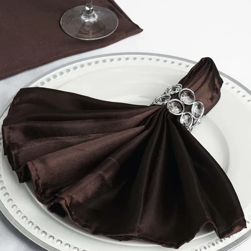Vista 30 de Efavormart - Servilletas de lino de satén de terracota de 20 x 20 pulgadas para decoración de bodas, cumpleaños, restaurantes, fiestas, 25