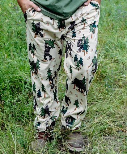 Vista 5 de Lazy One Bear & Bigfoot - Pantalones de pijama para hombre, pantalones separados para hombre, pantalones de descanso, divertidos, humorísticos