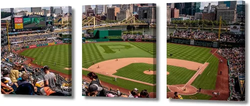 Vista 55 de TUMOVO Arte de pared en lienzo para estadio deportivo, arte de pared de campo Wrigley en Chicago, pinturas de Chicago, impresiones sobre lienzo