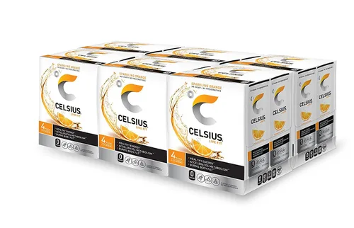 Vista 30 de CELSIUS Naranja Espumosa, Bebida Energética Esencial Funcional de 12 onzas líquidas (paquete de 4)