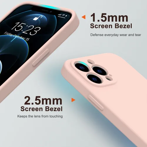 Vista 4 de DEENAKIN Funda magnética de silicona para iPhone 12 Pro con protector de pantalla, compatible con MagSafe, protección de cámara, funda protectora
