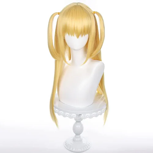 Vista 2 de Peluca Misa Amane, Death Note Misa Amane, peluca de cosplay con gorra de peluca, longitud aproximada de 27.6 in