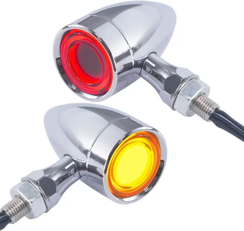 Vista 10 de FATECIM 2 luces traseras LED para motocicleta, intermitentes, luces de freno con visera, luces traseras de motocicleta, intermitentes traseros