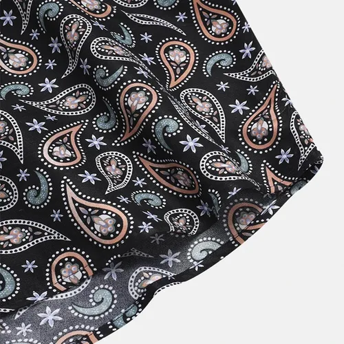 Vista 6 de Camisa de moda de primavera para hombre, con cuello vuelta, casual, con botones, manga corta, térmica, larga