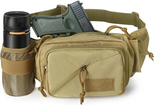 Vista 4 de Funda de transporte oculto para pistola en la cintura, bolsa táctica de transporte oculto para pistola, riñonera con funda para pistola de mano