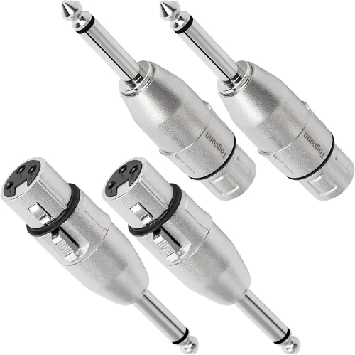 Vista 9 de Adaptador TRS de 1/4" a XLR 2 paquete - Adaptadores XLR macho y hembra de 6.35mm 1/4" 0.25 in TRS hembra a (XLR macho y XLR hembra)