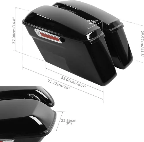 Vista 7 de TCMT Alforjas duras y forros para alfombra + luz LED para guardabarros traseros para Harley 2014-2024 Touring Road King Road Glide Street Glide