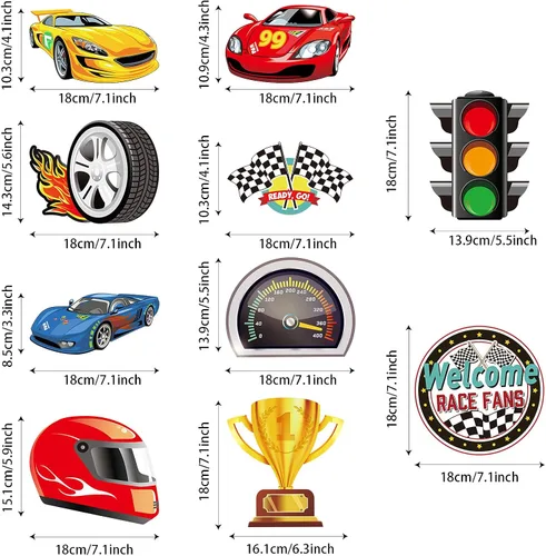 Vista 2 de Containlol 30 piezas de remolinos colgantes para fiesta de autos de carreras, banderas, banderas a cuadros, suministros de fiesta de cumpleaños