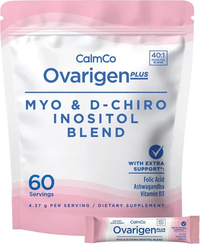 Vista 8 de CalmCo Ovarigen Plus Myo-Inositol & D-Chiro Inositol Blend, 30 sobres