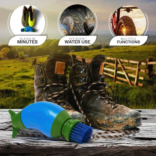Vista 2 de The Boot Buddy - Limpiador de tacos de fútbol Limpiador de zapatos y cepillo para botas Limpia sin esfuerzo tacos de fútbol fangosos, botas