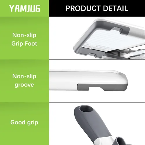Vista 6 de Rebanadora de Mandolina Manual Múltiple - Cuchilla de Acero Inoxidable Ajustable, Cortador de Verduras con Agarre Cómodo, Características